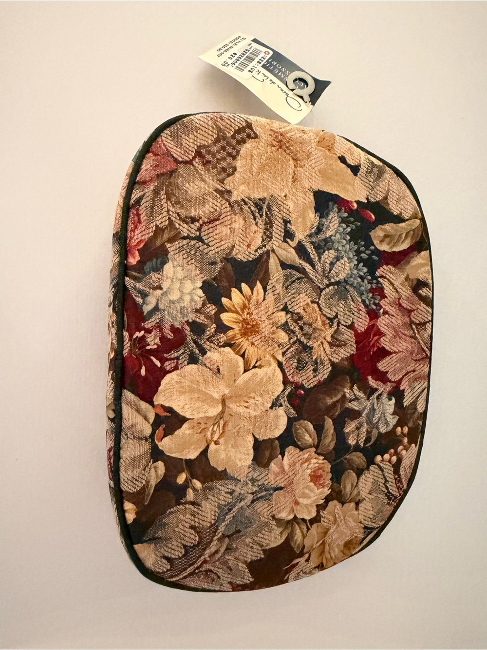 Oscar de la Renta Vintage Floral Tapestry Pouch Cosmetic Bag Travel Shower